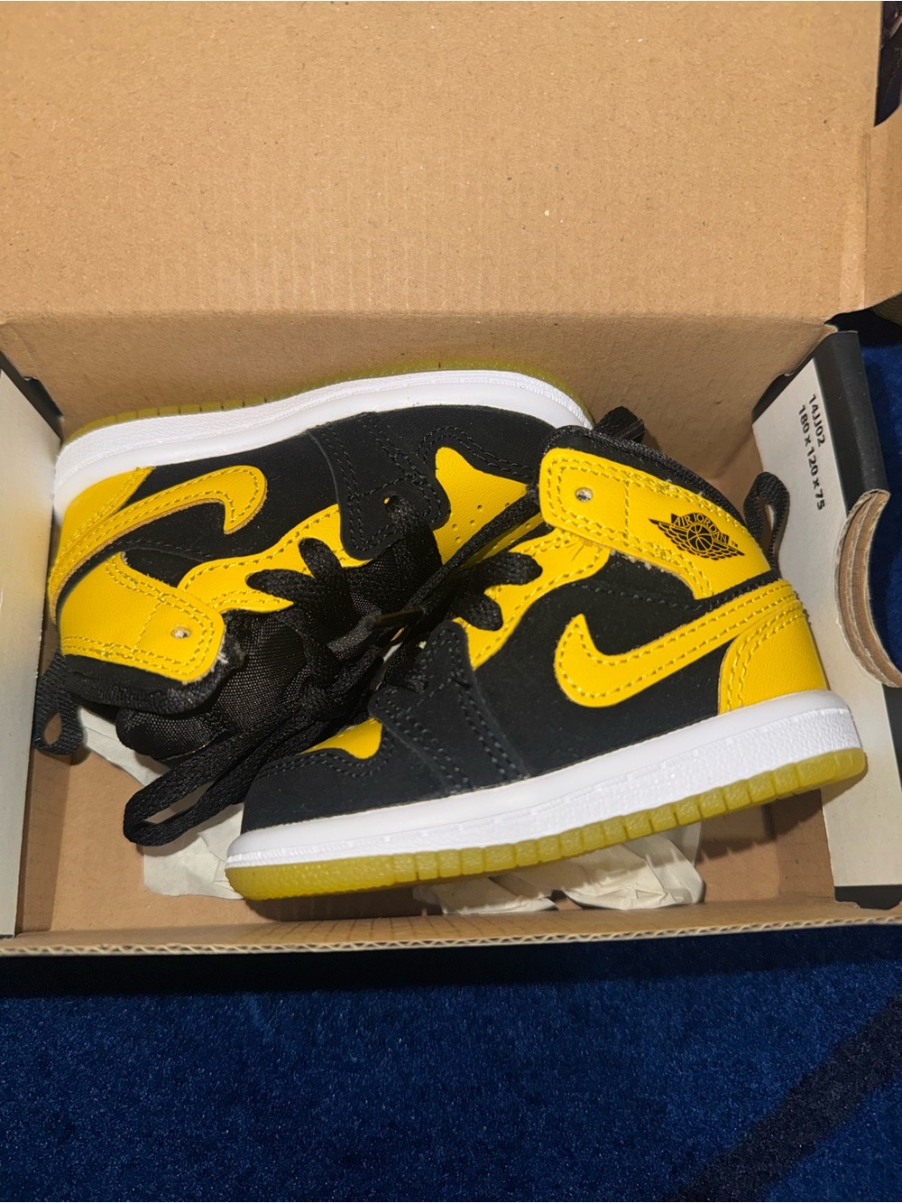 Jordan Kids High-Top Sneakers in Black and Yellow